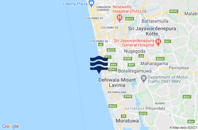 Mapa de mareas Maharagama, Sri Lanka