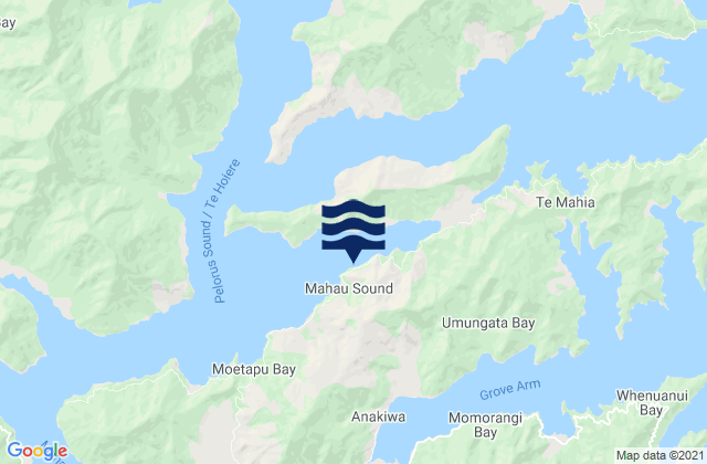 Mapa de mareas Mahau Sound, New Zealand