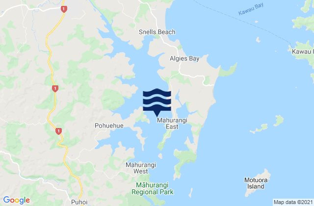 Mapa de mareas Mahurangi Harbour, New Zealand