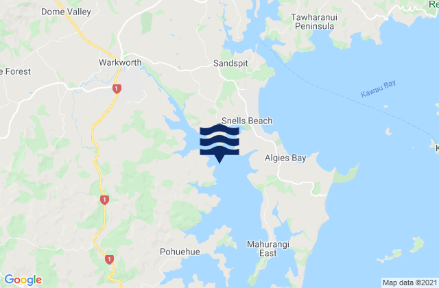 Mapa de mareas Mahurangi Harbour, New Zealand