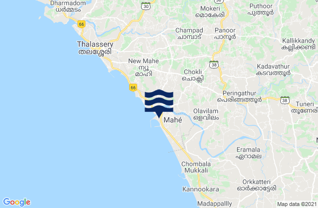 Mapa de mareas Mahē, India