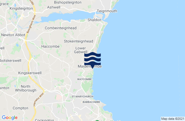 Mapa de mareas Maidencombe Beach, United Kingdom