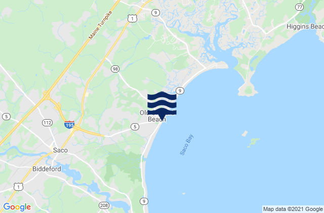 Mapa de mareas Maine Beach, United States