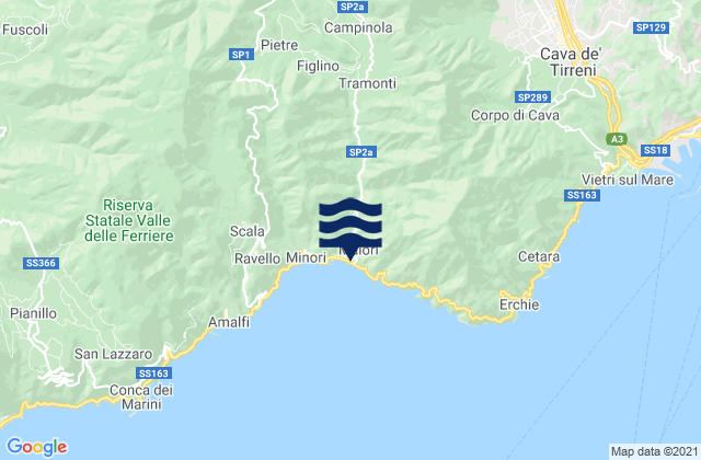 Mapa de mareas Maiori, Italy