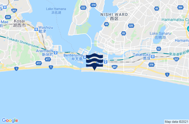 Mapa de mareas Maisaka, Japan