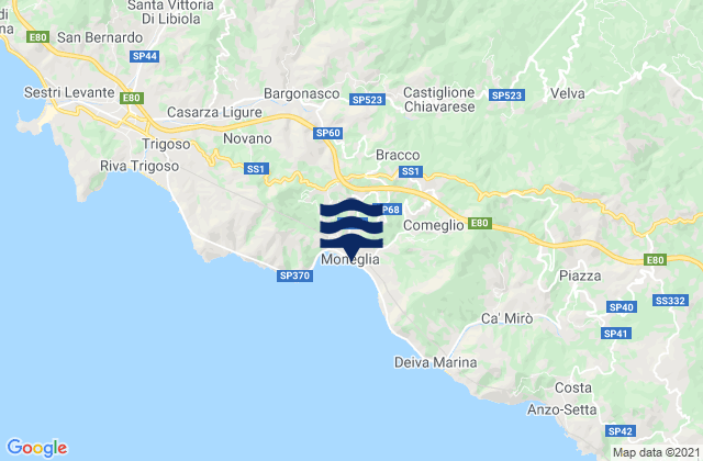 Mapa de mareas Maissana, Italy
