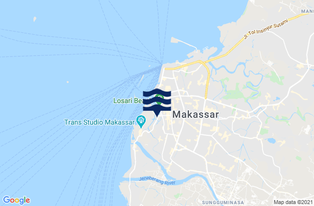 Mapa de mareas Makassar, Indonesia
