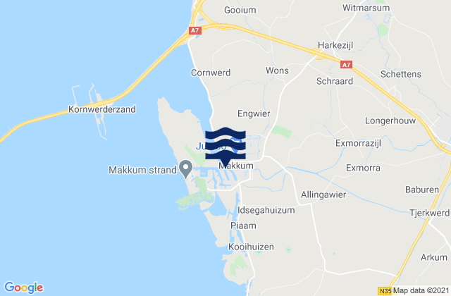 Mapa de mareas Makkum, Netherlands