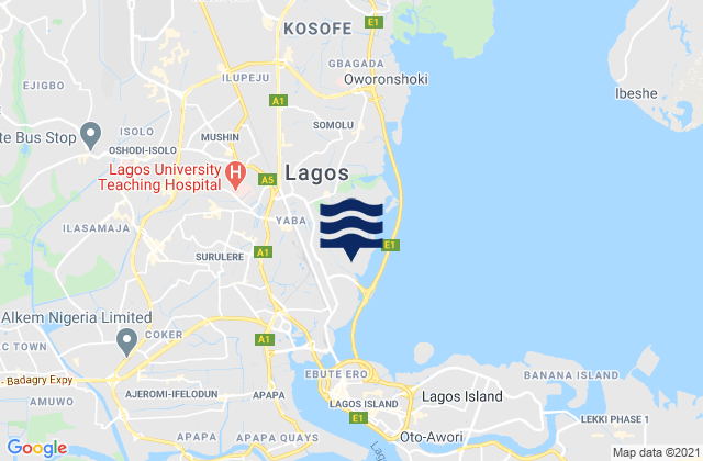 Mapa de mareas Makoko, Nigeria
