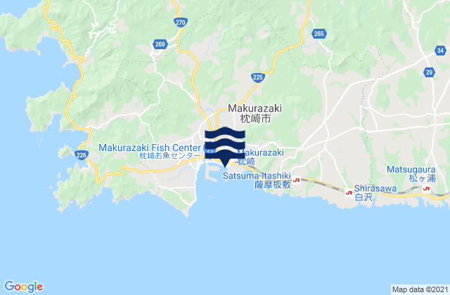 Mapa de mareas Makurazaki Shi, Japan