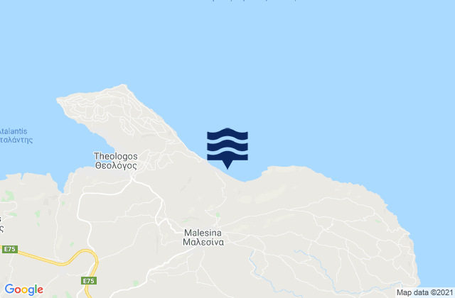 Mapa de mareas Malesína, Greece