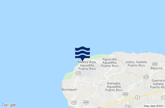 Mapa de mareas Maleza Baja Barrio, Puerto Rico