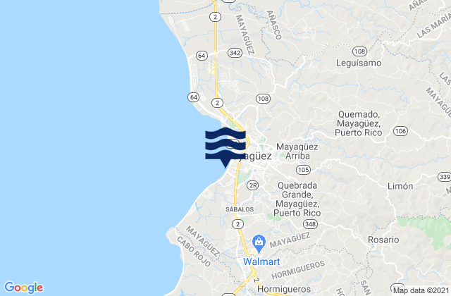 Mapa de mareas Malezas Barrio, Puerto Rico