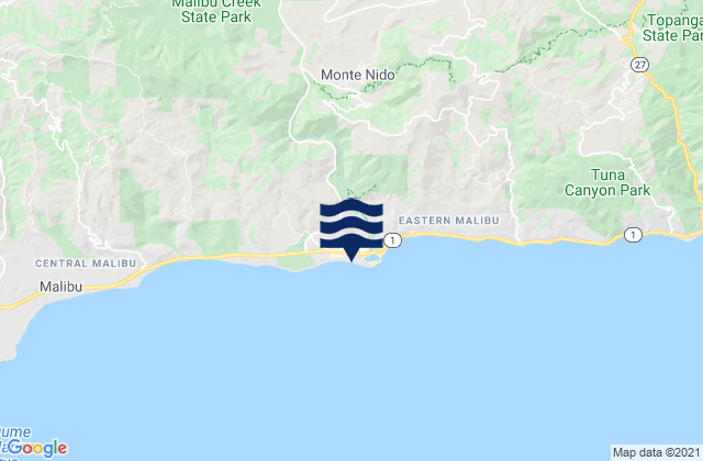 Mapa de mareas Malibu Beach, United States