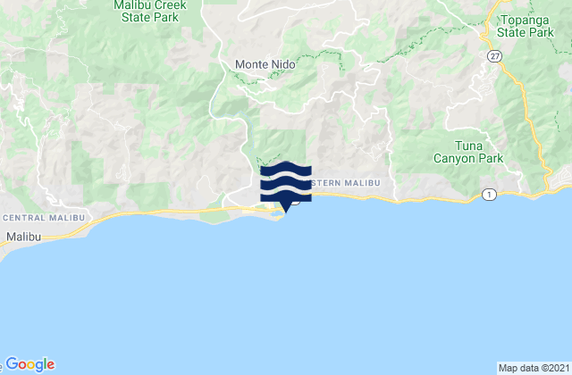 Mapa de mareas Malibu Lagoon State Beach, United States