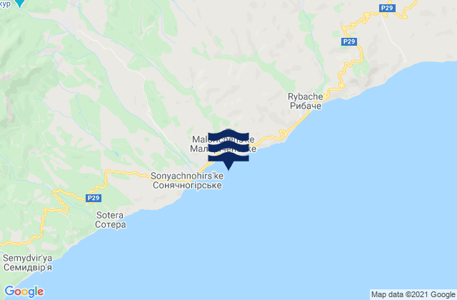 Mapa de mareas Malorechenskoye, Ukraine