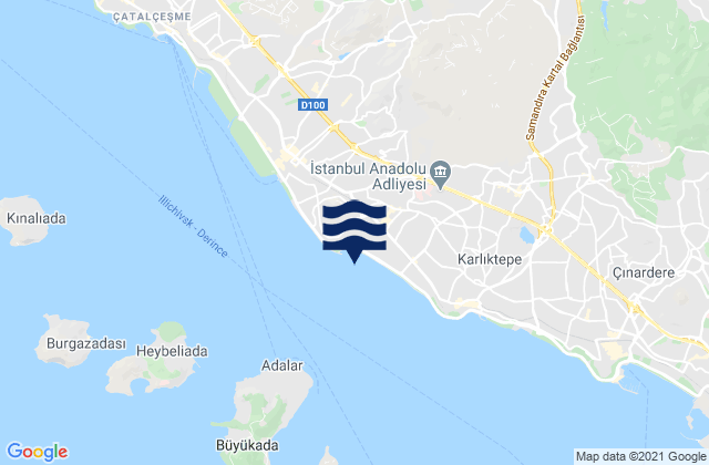 Mapa de mareas Maltepe, Turkey