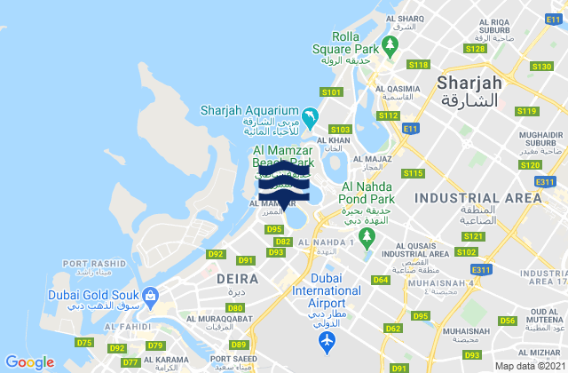 Mapa de mareas Mamzar Beach, United Arab Emirates