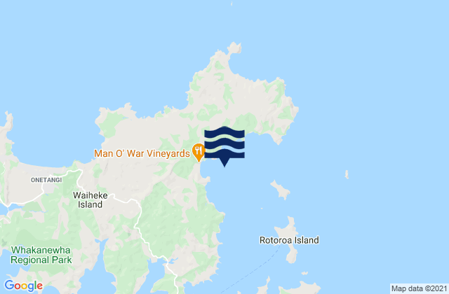 Mapa de mareas Man O War Bay, New Zealand