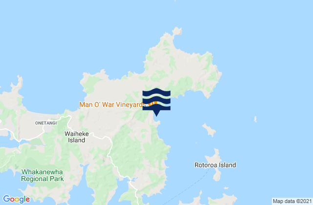 Mapa de mareas Man O' War Bay, New Zealand