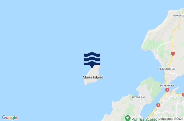 Mapa de mareas Mana Island, New Zealand