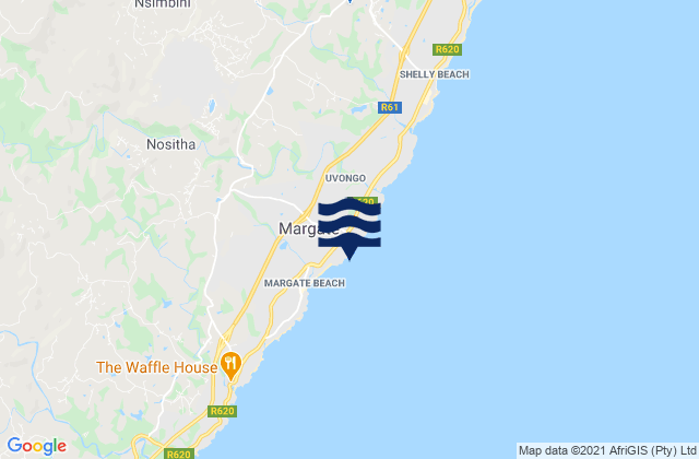 Mapa de mareas Manaba Beach, South Africa