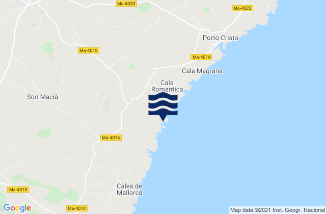 Mapa de mareas Manacor, Spain