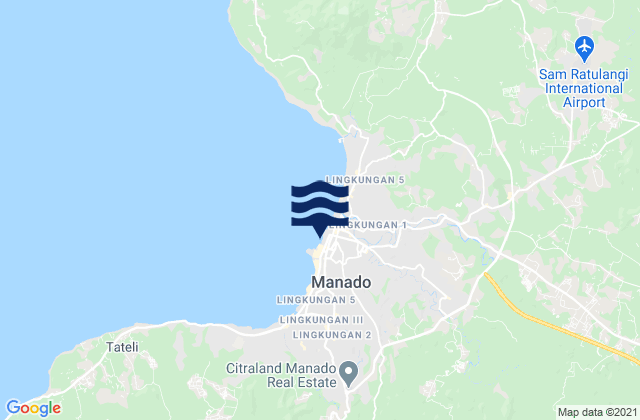 Mapa de mareas Manado, Indonesia