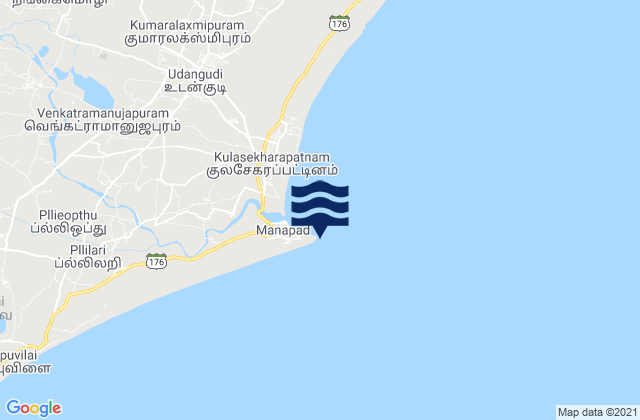 Mapa de mareas Manapad Point ( Kulasekharapatanam), India
