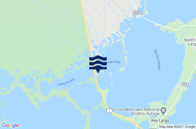 Mapa de mareas Manatee Creek (Manatee Bay Barnes Sound), United States