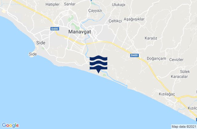 Mapa de mareas Manavgat İlçesi, Turkey
