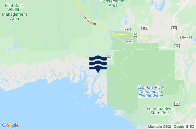 Mapa de mareas Mandalay Aucilla River, United States
