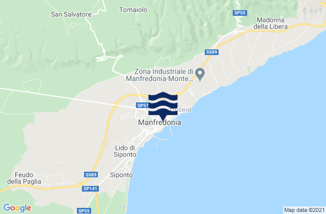 Mapa de mareas Manfredonia, Italy