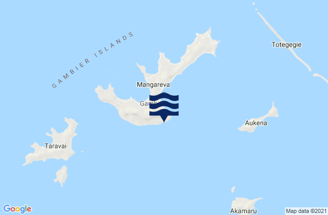 Mapa de mareas Mangareva Island, French Polynesia