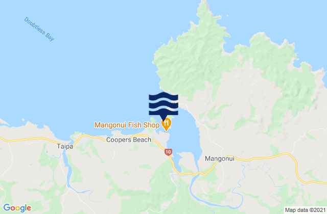 Mapa de mareas Mangonui, New Zealand