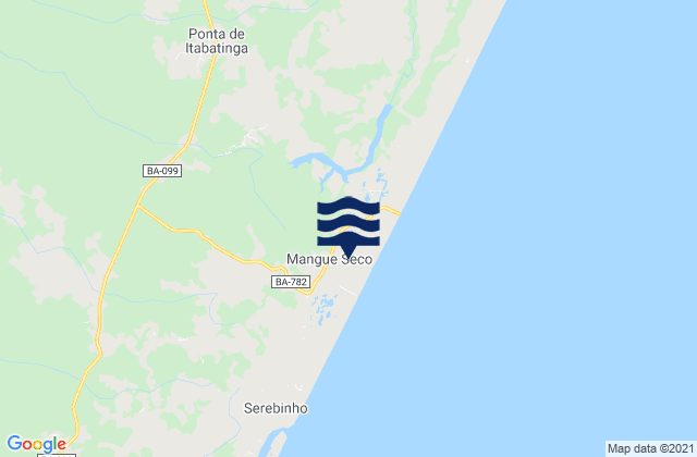 Mapa de mareas Mangue Seco, Brazil