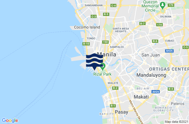 Mapa de mareas Manila, Philippines