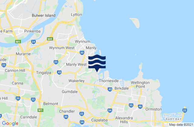 Mapa de mareas Manly West, Australia