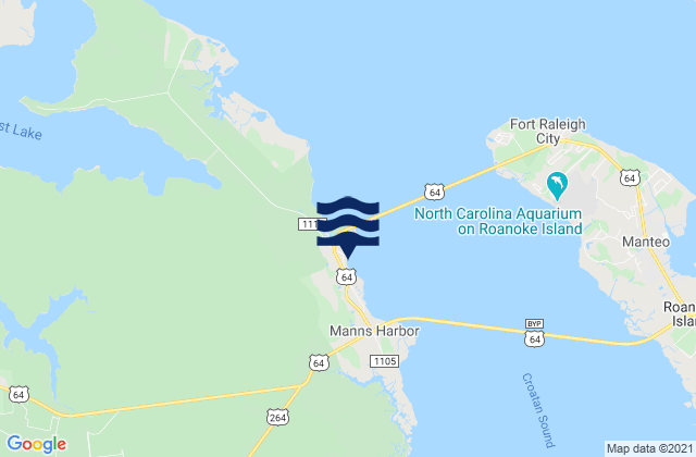 Mapa de mareas Manns Harbor, United States