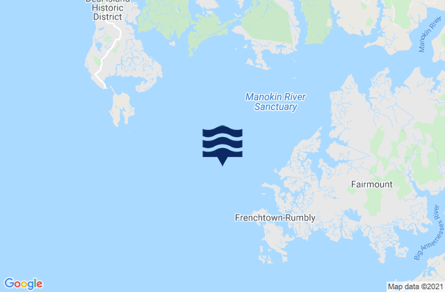 Mapa de mareas Manokin R. Ent. 1.1 n.mi. E of Drum Pt, United States