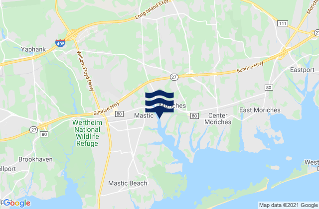 Mapa de mareas Manorville, United States