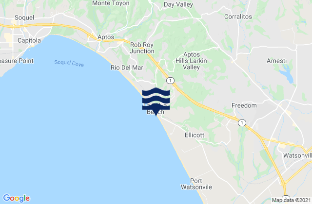 Mapa de mareas Manresa Beach, United States