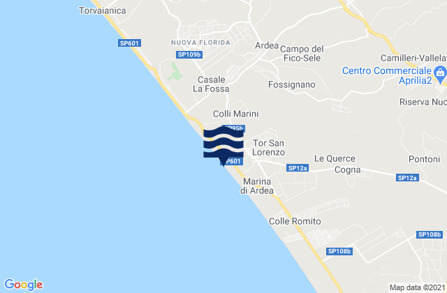 Mapa de mareas Mantiglia di Ardea, Italy