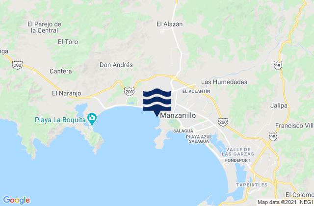 Mapa de mareas Manzanillo, Mexico