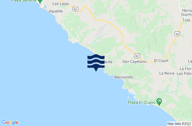 Mapa de mareas Manzanillo, Nicaragua