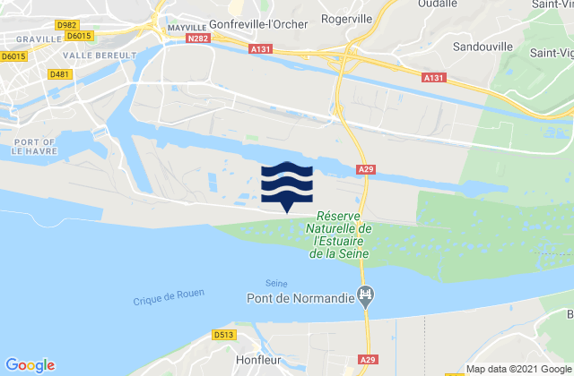 Mapa de mareas Manéglise, France