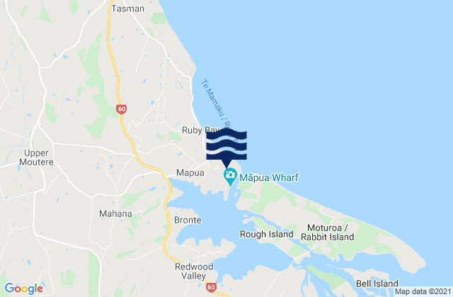 Mapa de mareas Mapua, New Zealand