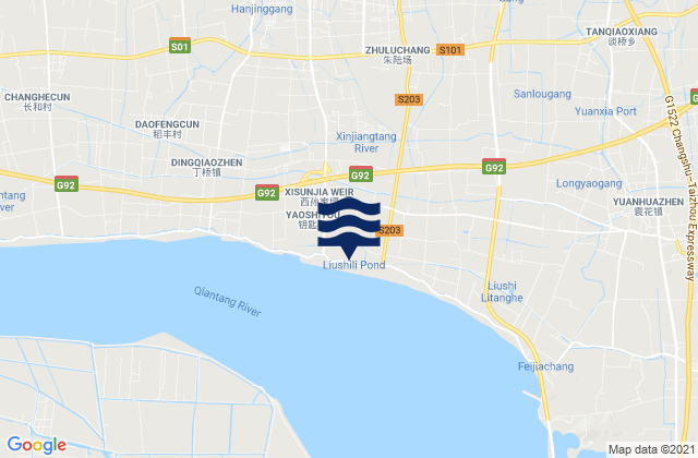 Mapa de mareas Maqiao, China