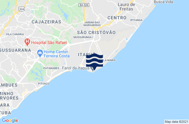 Mapa de mareas Mar da Frente, Brazil