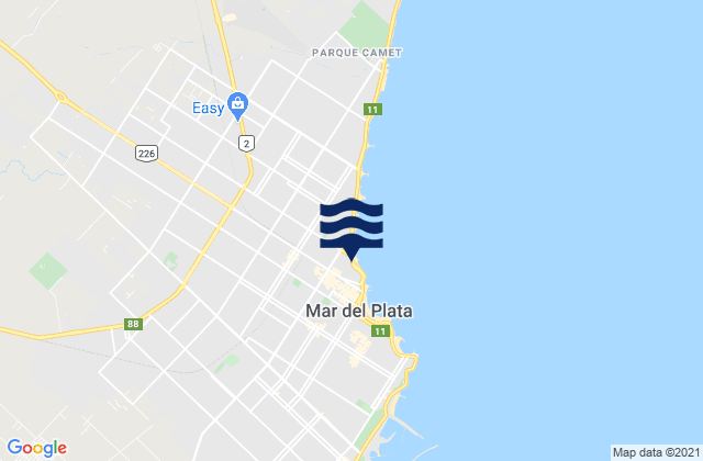 Mapa de mareas Mar del Plata, Argentina